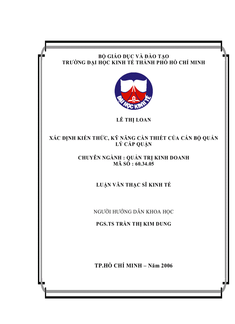 image for page Xác định kiến thức kỹ năng cần thiết của cán bộ quản lý cấp quận