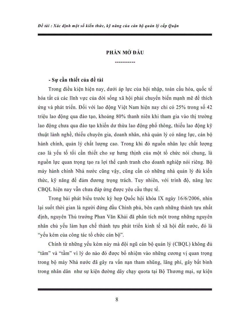 image for page Xác định kiến thức kỹ năng cần thiết của cán bộ quản lý cấp quận