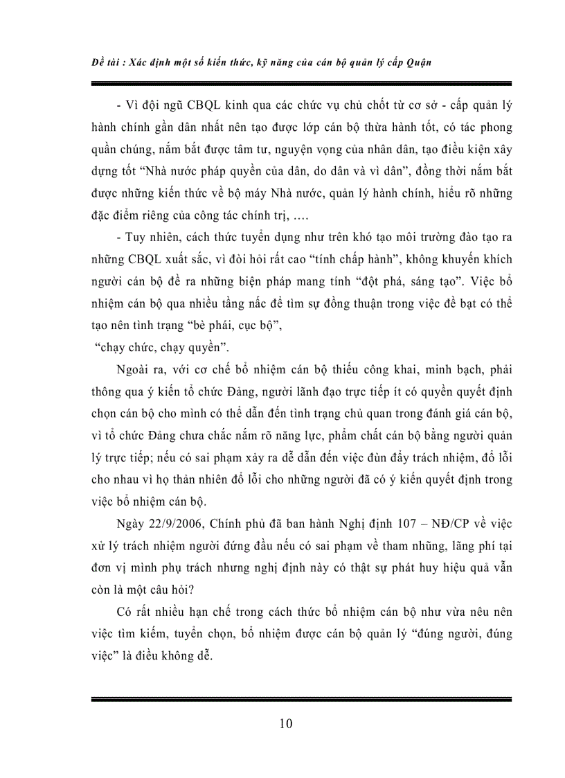 image for page Xác định kiến thức kỹ năng cần thiết của cán bộ quản lý cấp quận