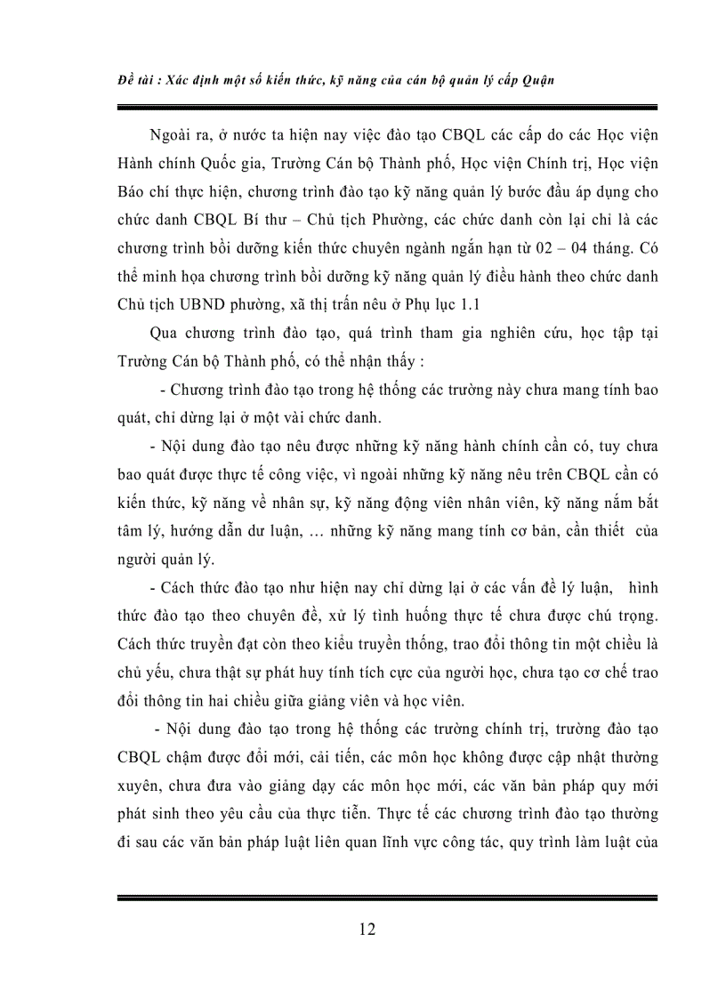 image for page Xác định kiến thức kỹ năng cần thiết của cán bộ quản lý cấp quận