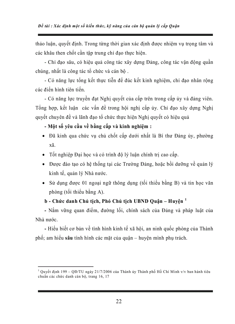 image for page Xác định kiến thức kỹ năng cần thiết của cán bộ quản lý cấp quận