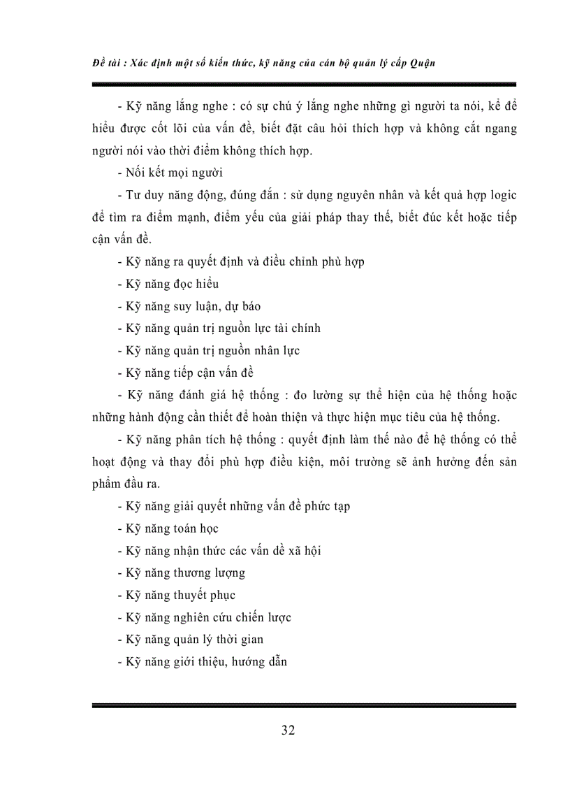 image for page Xác định kiến thức kỹ năng cần thiết của cán bộ quản lý cấp quận