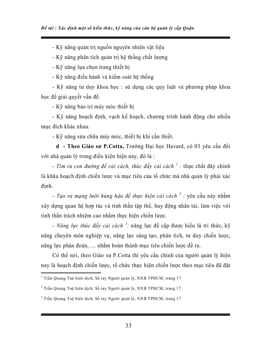 image for page Xác định kiến thức kỹ năng cần thiết của cán bộ quản lý cấp quận