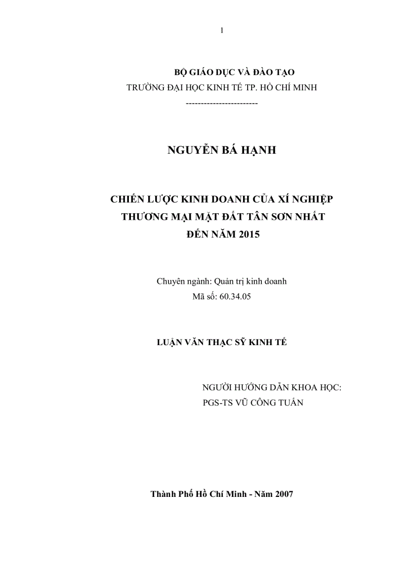 image for page Chiến lược kinh doanh của Xí nghiệp thương mại 54 mặt đất Tân Sơn Nhất đến năm 2015