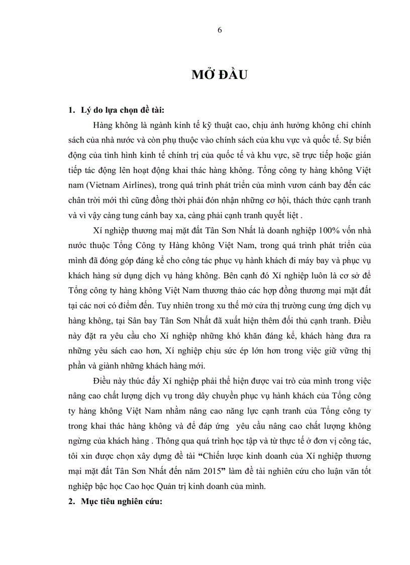 image for page Chiến lược kinh doanh của Xí nghiệp thương mại 54 mặt đất Tân Sơn Nhất đến năm 2015