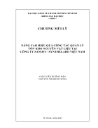 Giải pháp nâng cao hiệu quả quản lý tồn kho nguyên vật liệu tại Sanofi Synthelabo Việt Nam