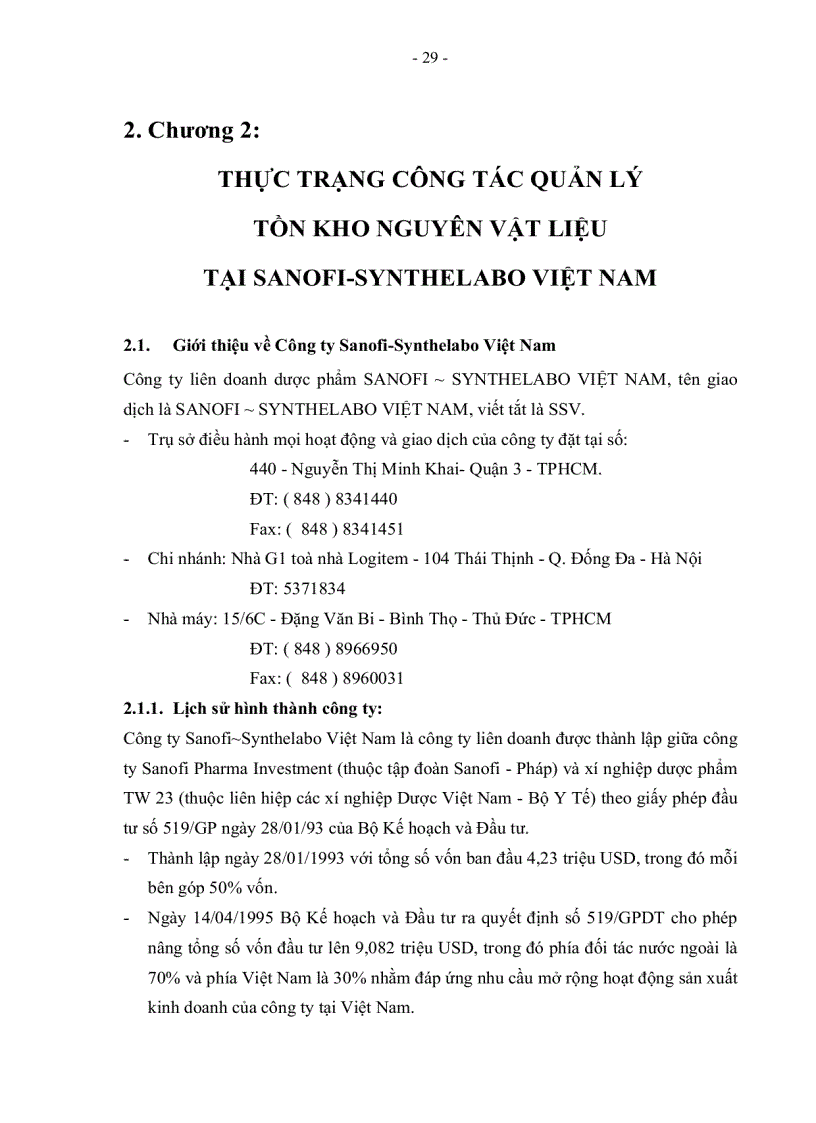 image for page Giải pháp nâng cao hiệu quả quản lý tồn kho nguyên vật liệu tại Sanofi Synthelabo Việt Nam