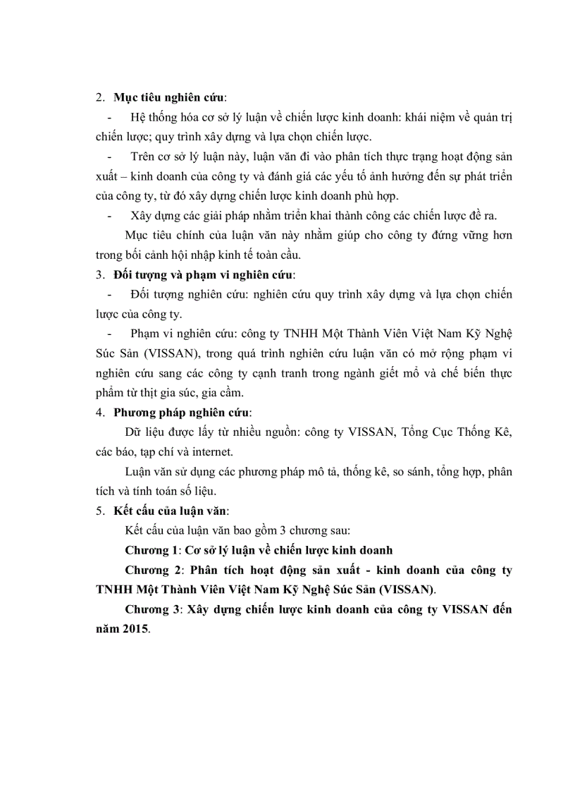 image for page Chiến lược kinh doanh của công ty vissan đến năm 2015