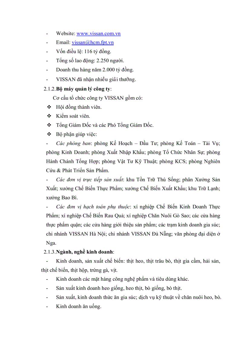 image for page Chiến lược kinh doanh của công ty vissan đến năm 2015