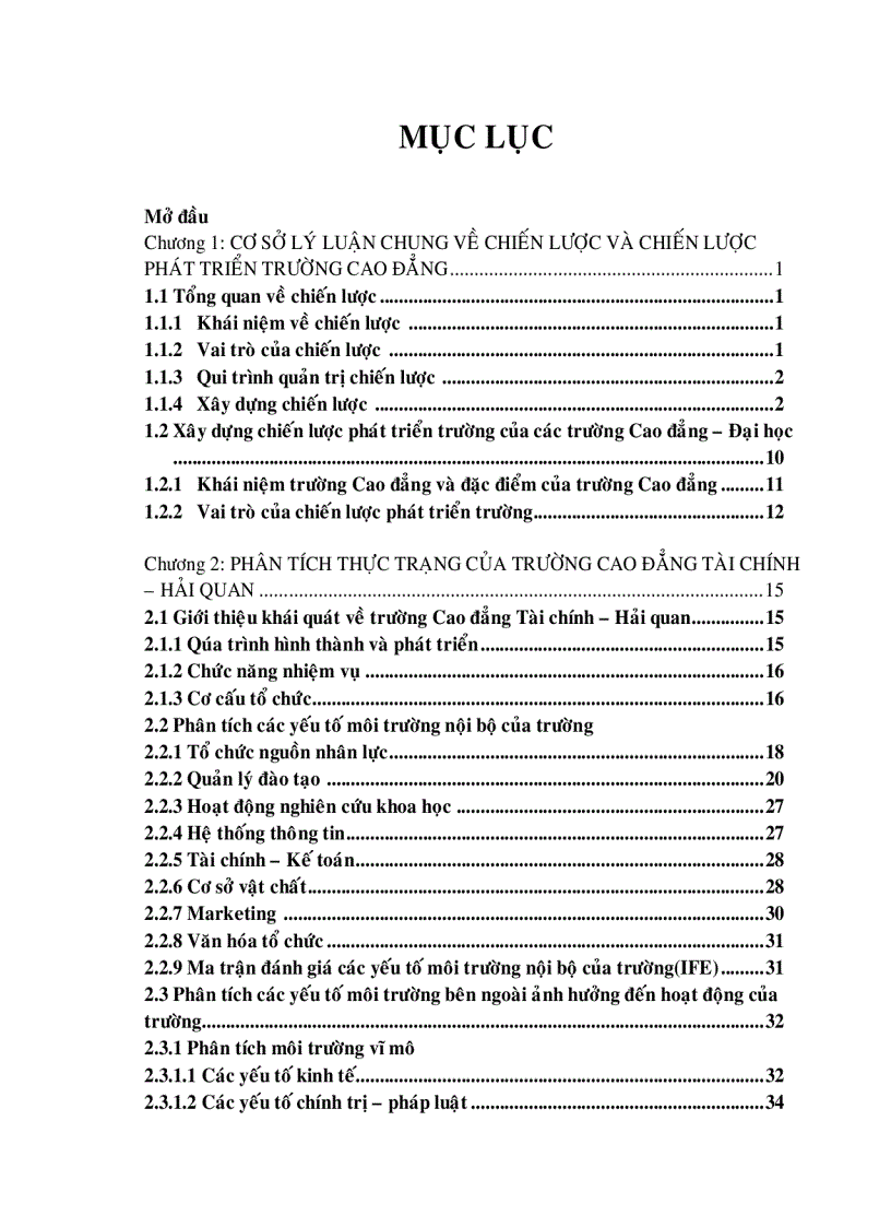 image for page Chiến lược phát triển trường của trường cao đẳng tài chính hải quan 2007 2015