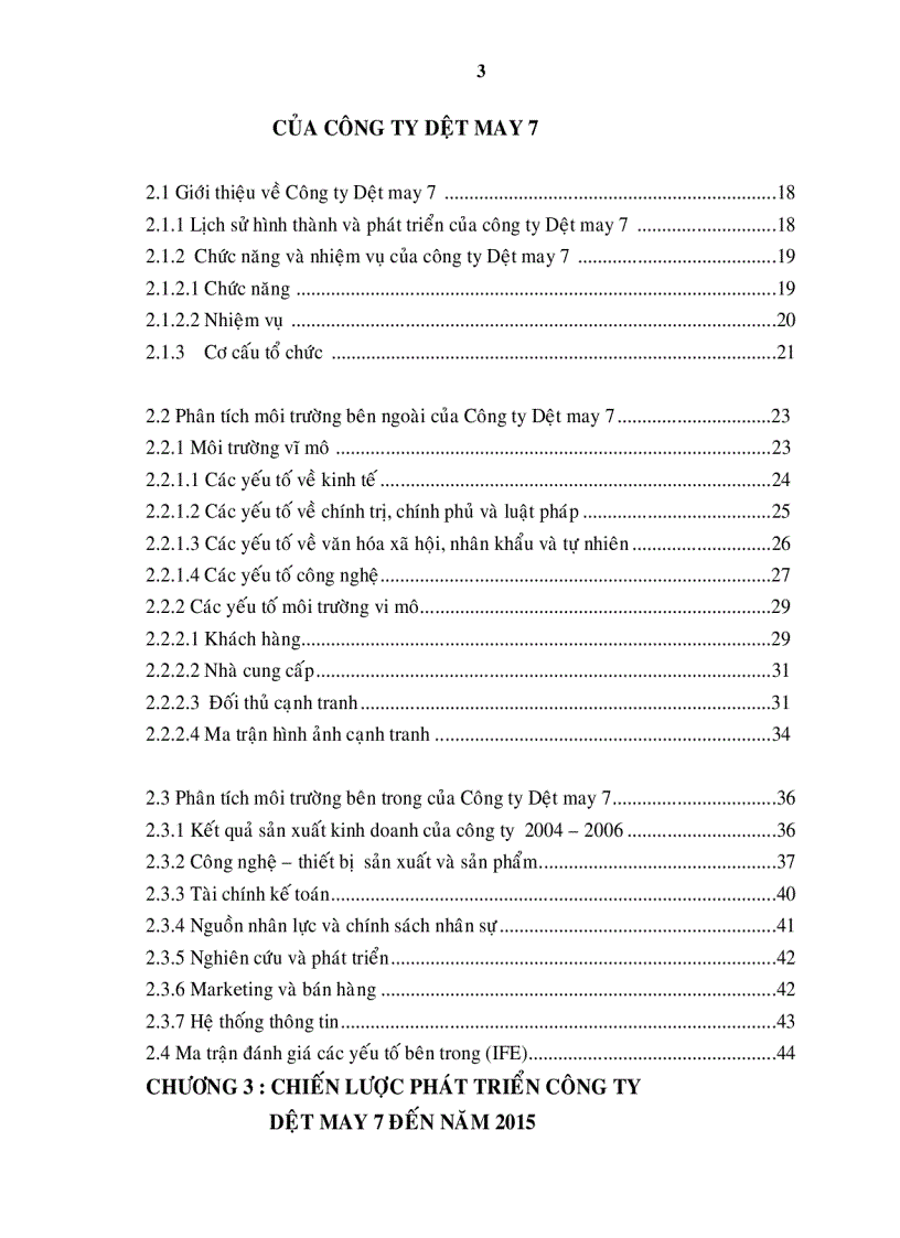 image for page Chiến lược phát triển công ty dệt may 7 đến năm 2015