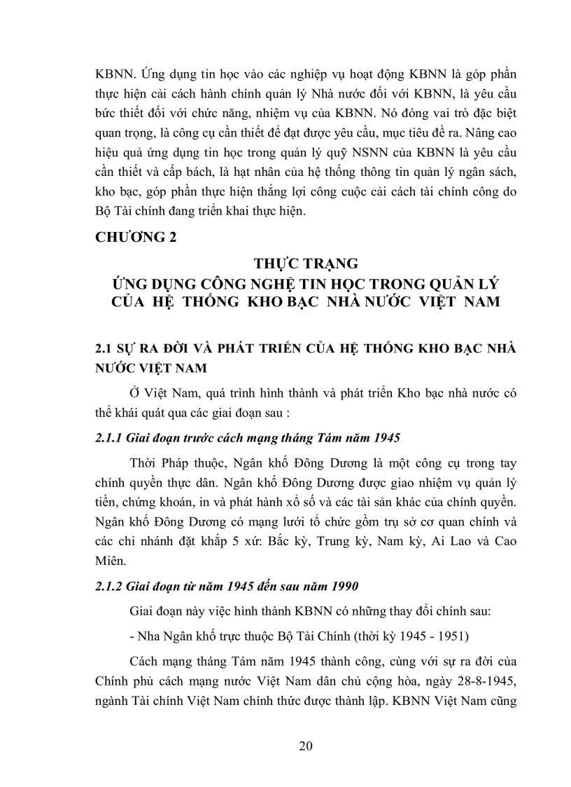 image for page Ứng dụng công nghệ tin học trong quản lý của hệ thống Kho bạc Nhà nước Việt Nam Thực trạng và giải pháp