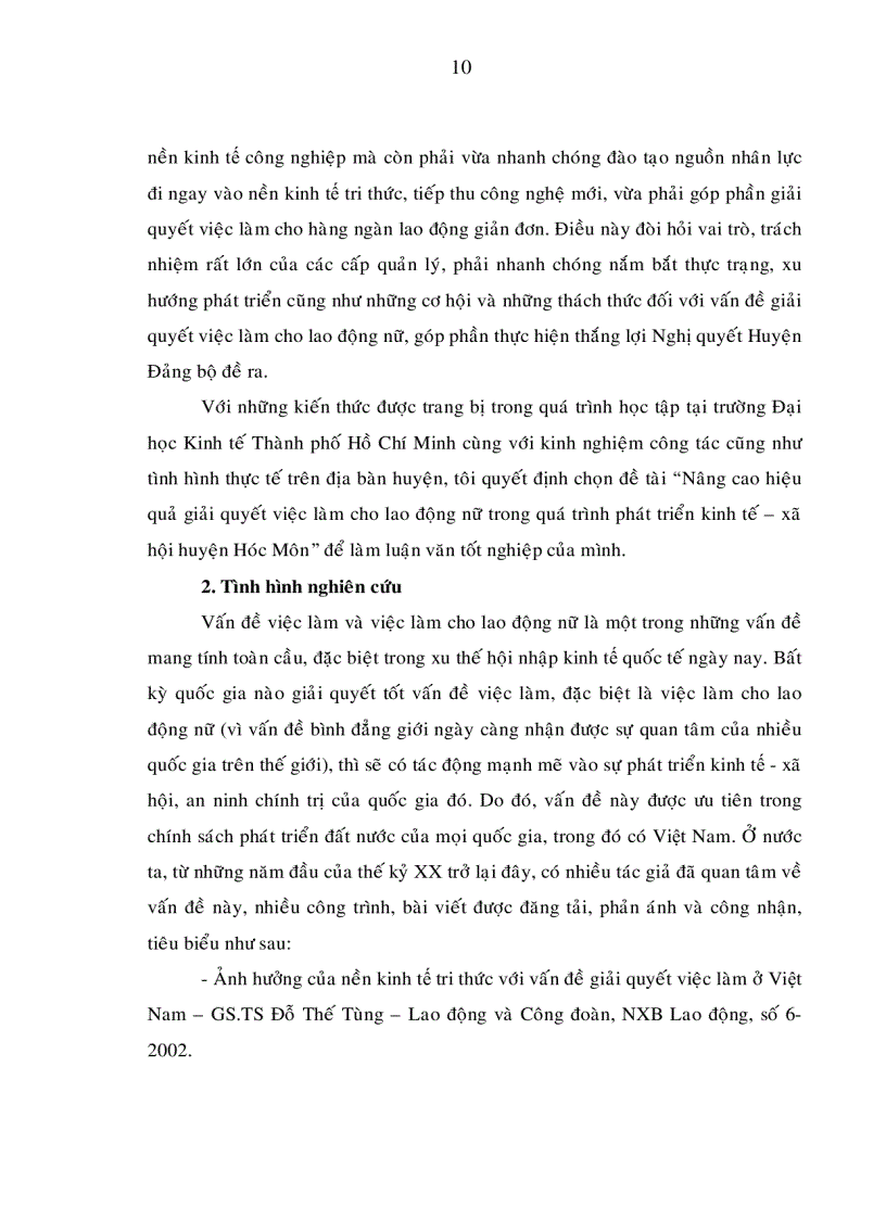 image for page Giải pháp nhằm nâng cao hiệu quả giải quyết việc làm cho lao động nữ trong quá trình phát triển kinh tế xã hội huyện hóc môn