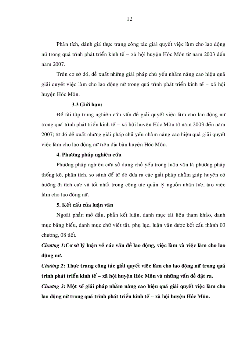 image for page Giải pháp nhằm nâng cao hiệu quả giải quyết việc làm cho lao động nữ trong quá trình phát triển kinh tế xã hội huyện hóc môn