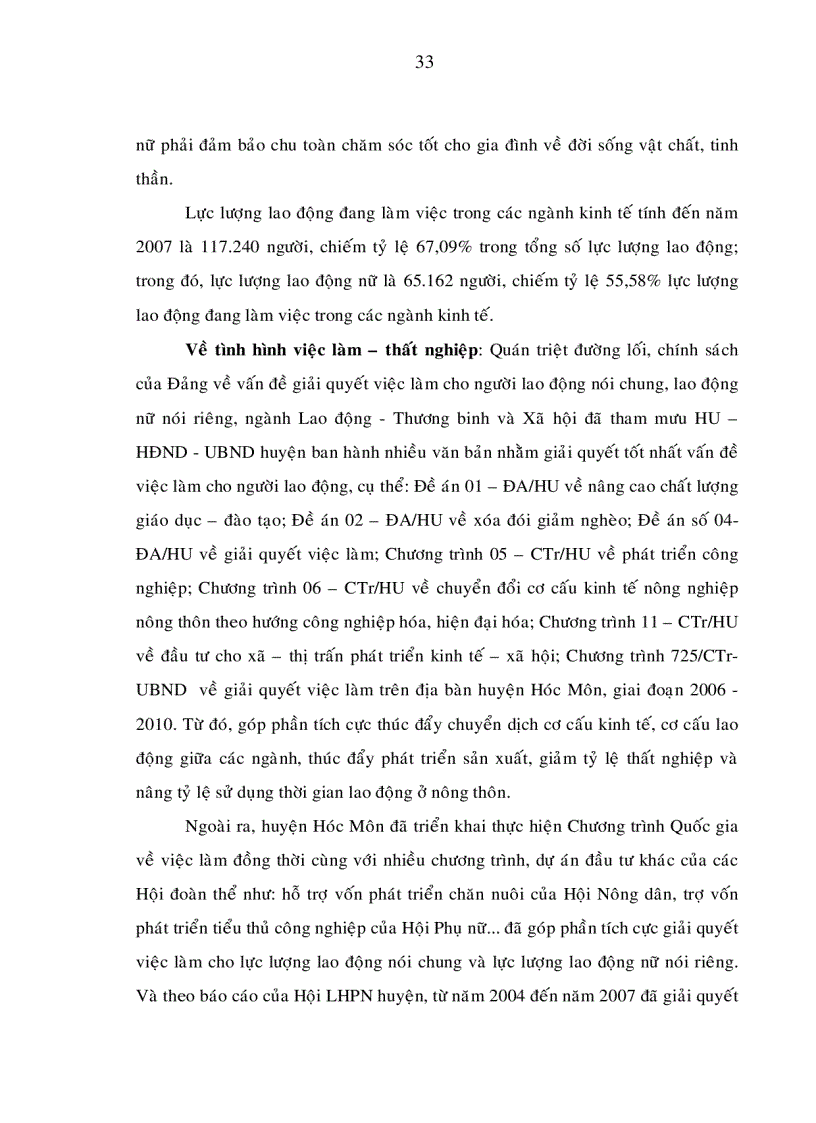 image for page Giải pháp nhằm nâng cao hiệu quả giải quyết việc làm cho lao động nữ trong quá trình phát triển kinh tế xã hội huyện hóc môn