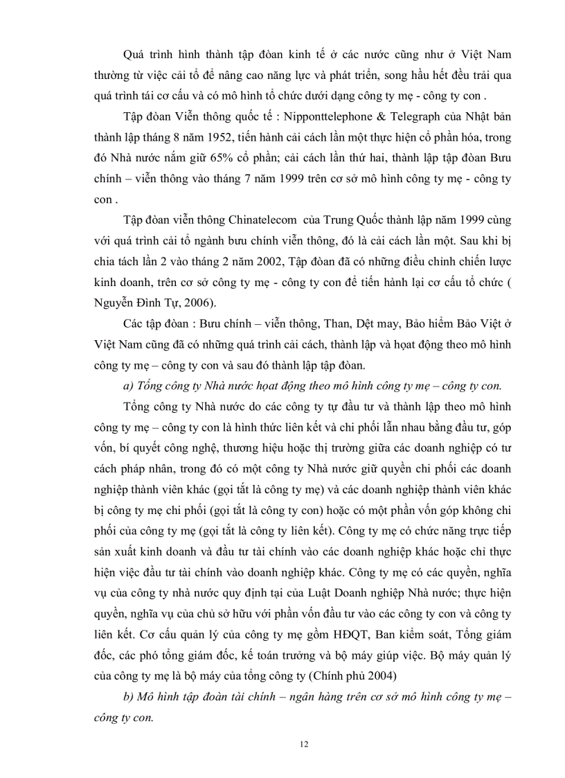 image for page Phân tích mô hình và cấu trúc của tập đoàn tài chính ngân hàng ứng dụng vào ngân hàng đầu tư và phát triển việt nam trong quá trình chuyển đổi mô hình tổ chức