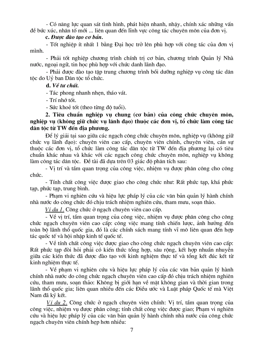 image for page Xây dựng tiêu chuẩn chức danh tiêu chuẩn nghiệp vụ các ngạch công chức thuộc các đơn vị tổ chức làm công tác dân tộc từ trung ương đến địa phương