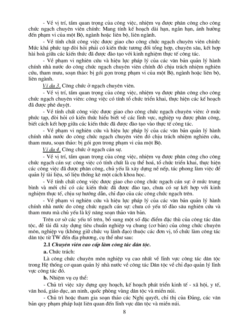 image for page Xây dựng tiêu chuẩn chức danh tiêu chuẩn nghiệp vụ các ngạch công chức thuộc các đơn vị tổ chức làm công tác dân tộc từ trung ương đến địa phương