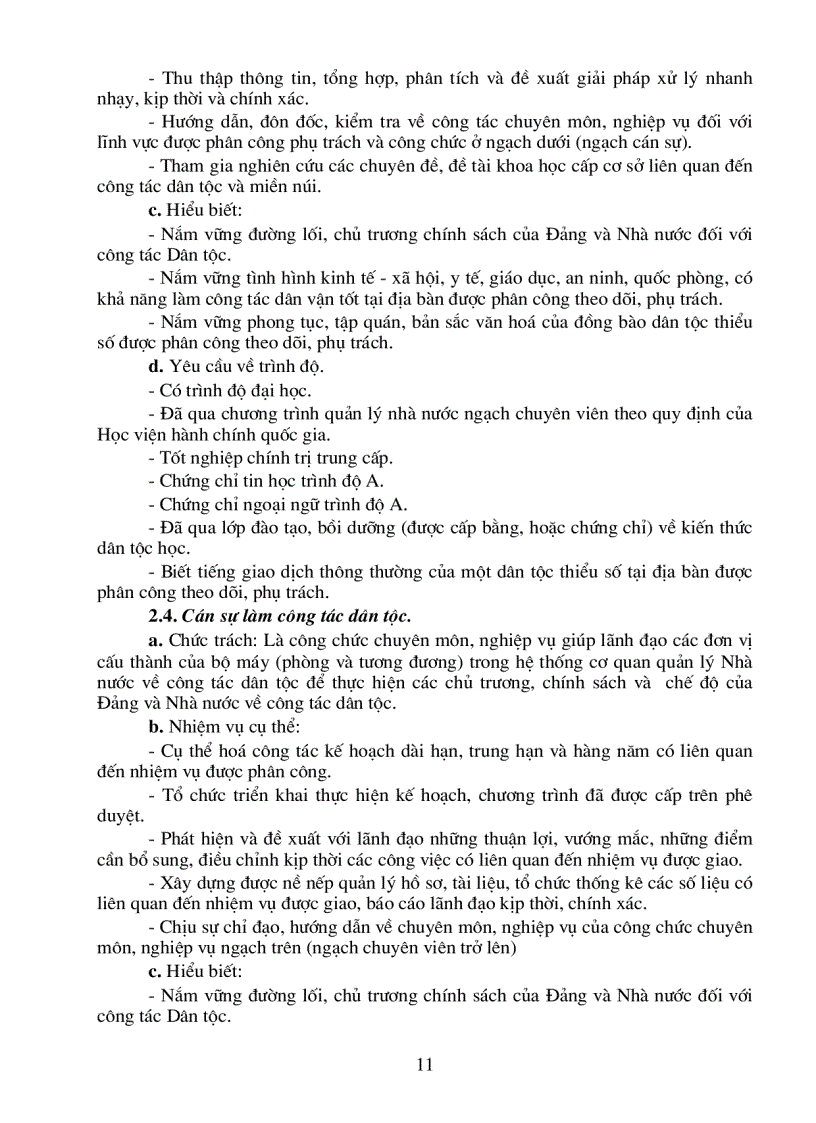 image for page Xây dựng tiêu chuẩn chức danh tiêu chuẩn nghiệp vụ các ngạch công chức thuộc các đơn vị tổ chức làm công tác dân tộc từ trung ương đến địa phương