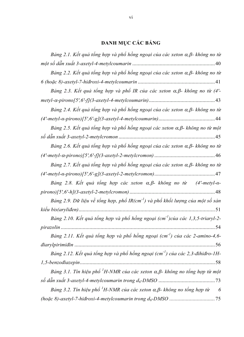 image for page Tổng hợp và chuyển hóa một số xeton α β không no chứa vòng benzopiron