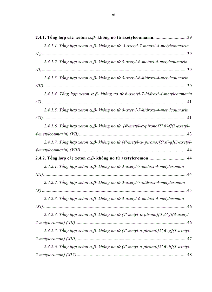 image for page Tổng hợp và chuyển hóa một số xeton α β không no chứa vòng benzopiron