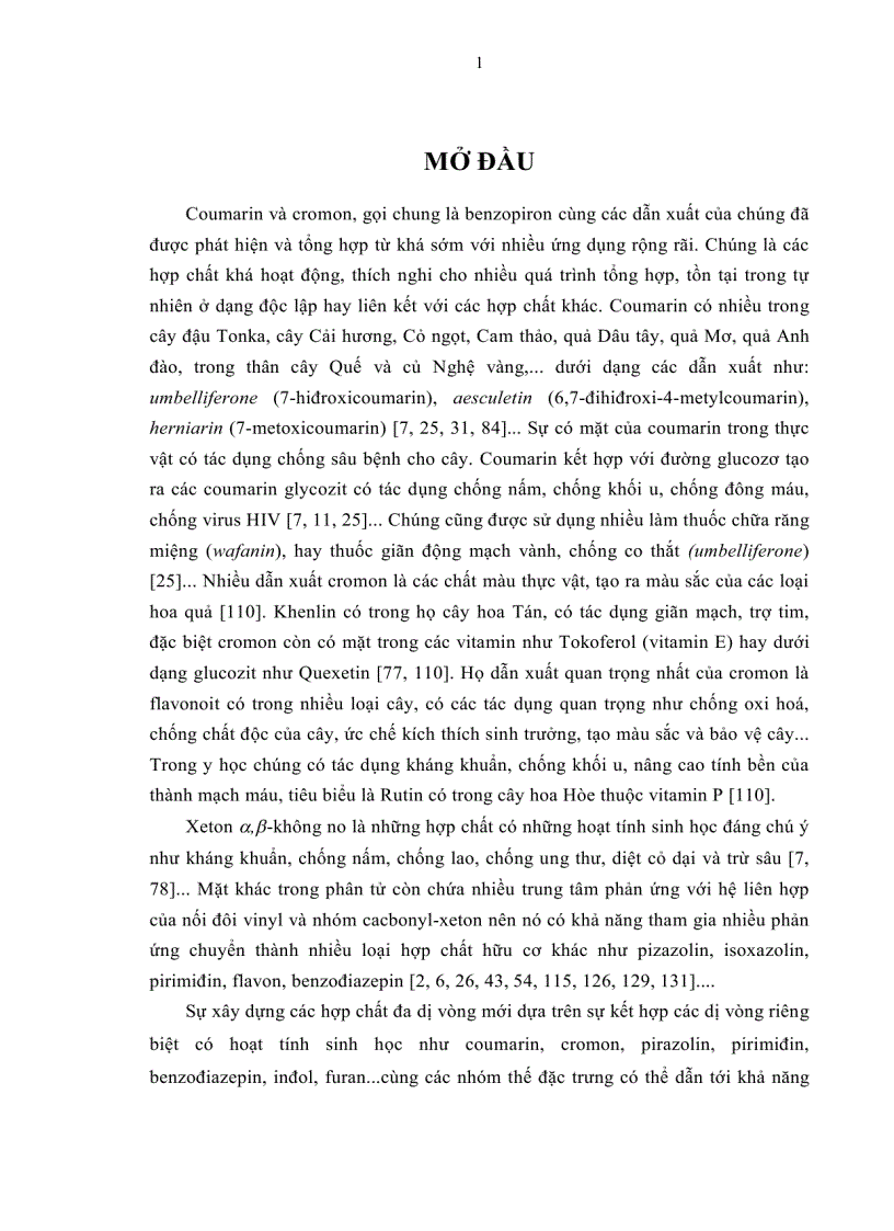 image for page Tổng hợp và chuyển hóa một số xeton α β không no chứa vòng benzopiron