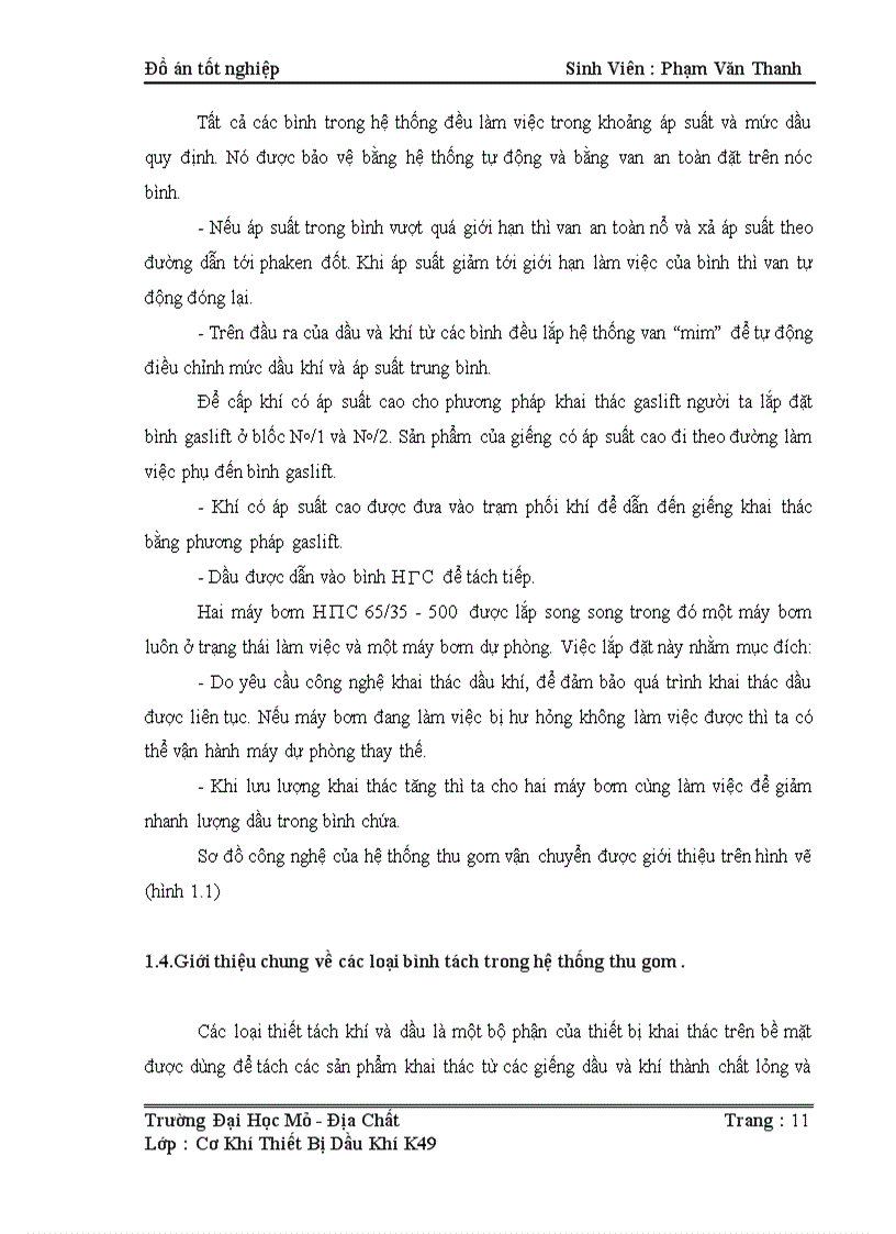 image for page Nghiên cứu Bình Tách C 1 và hệ thống điều chỉnh kiểm tra mực chất lỏng và áp suất bình tách C1 trong hệ thống thu gom