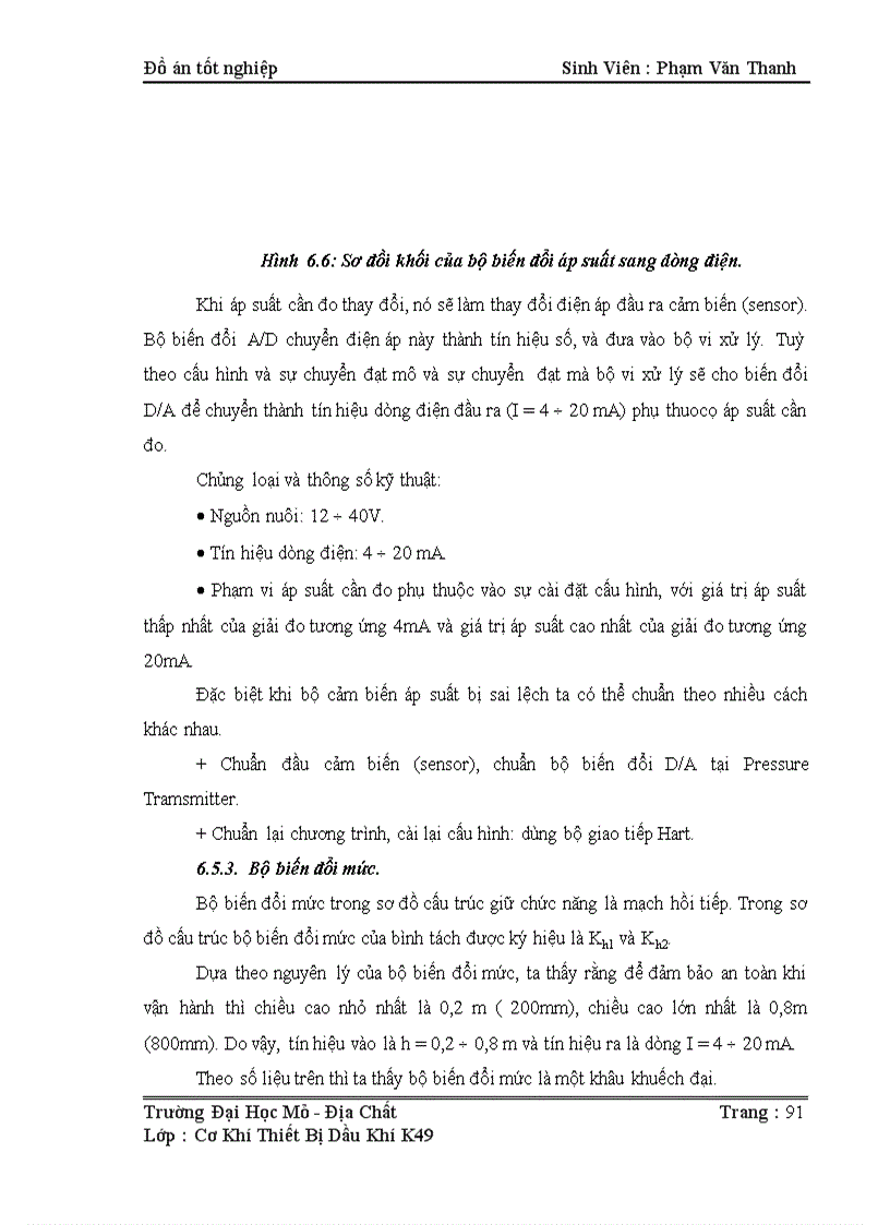 image for page Nghiên cứu Bình Tách C 1 và hệ thống điều chỉnh kiểm tra mực chất lỏng và áp suất bình tách C1 trong hệ thống thu gom