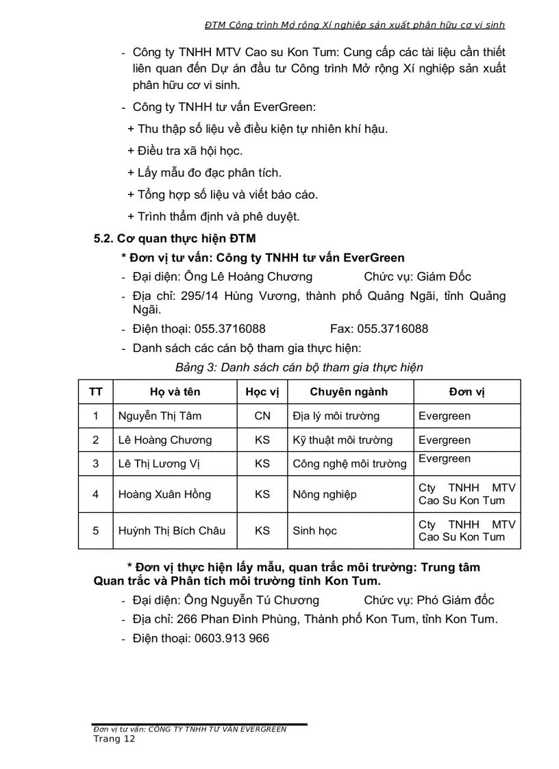 image for page Đánh giá tác động môi trường của Công trình Mở rộng Xí nghiệp sản xuất phân hữu cơ vi sinh với công suất 8 000 tấn năm nằm trên địa bàn xã La Chim TP Kon Tum Tỉnh Kon Tum