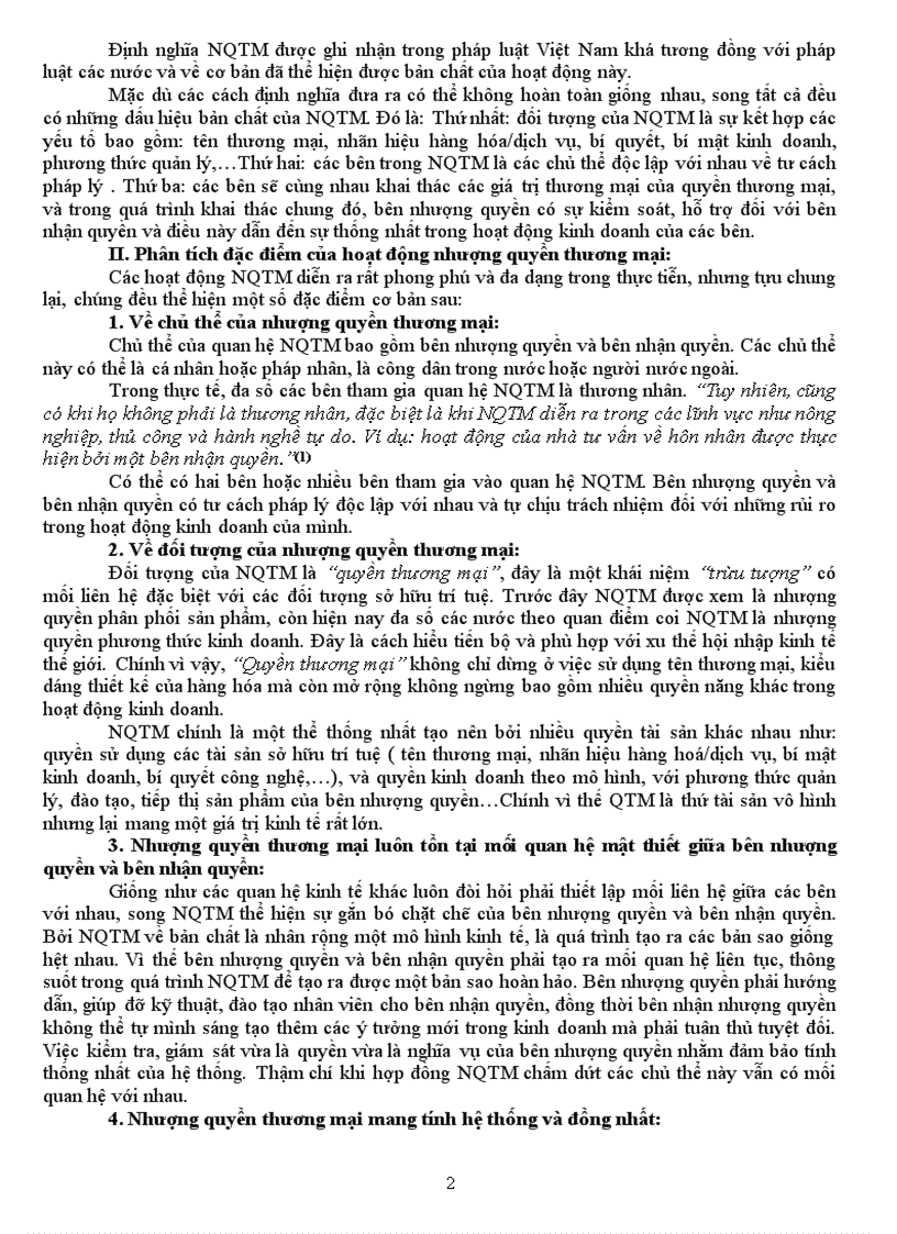 image for page Phân tích khái niệm và đặc điểm của nhượng quyền thương mại