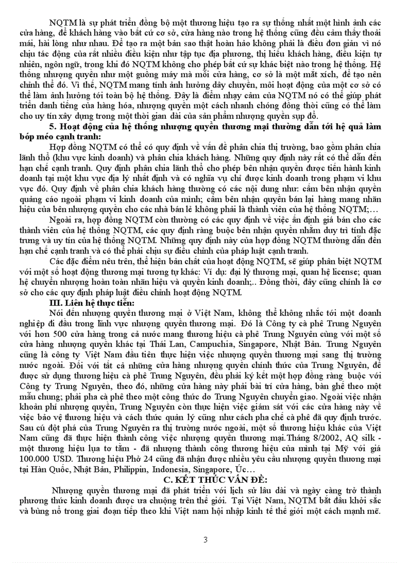 image for page Phân tích khái niệm và đặc điểm của nhượng quyền thương mại