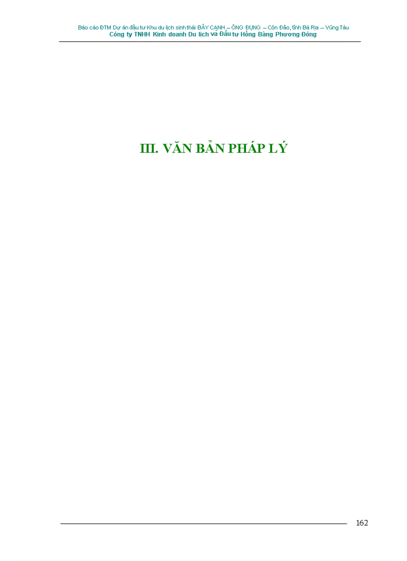 image for page Đánh giá tác động môi trường của Dự án đầu tư Khu du lịch sinh thái BẢY CẠNH ÔNG ĐỤNG Côn Đảo tỉnh Bà Rịa Vũng Tàu thuộc Công ty TNHH Du lịch va Đâ u tư Hồng Bàng Phương Đông