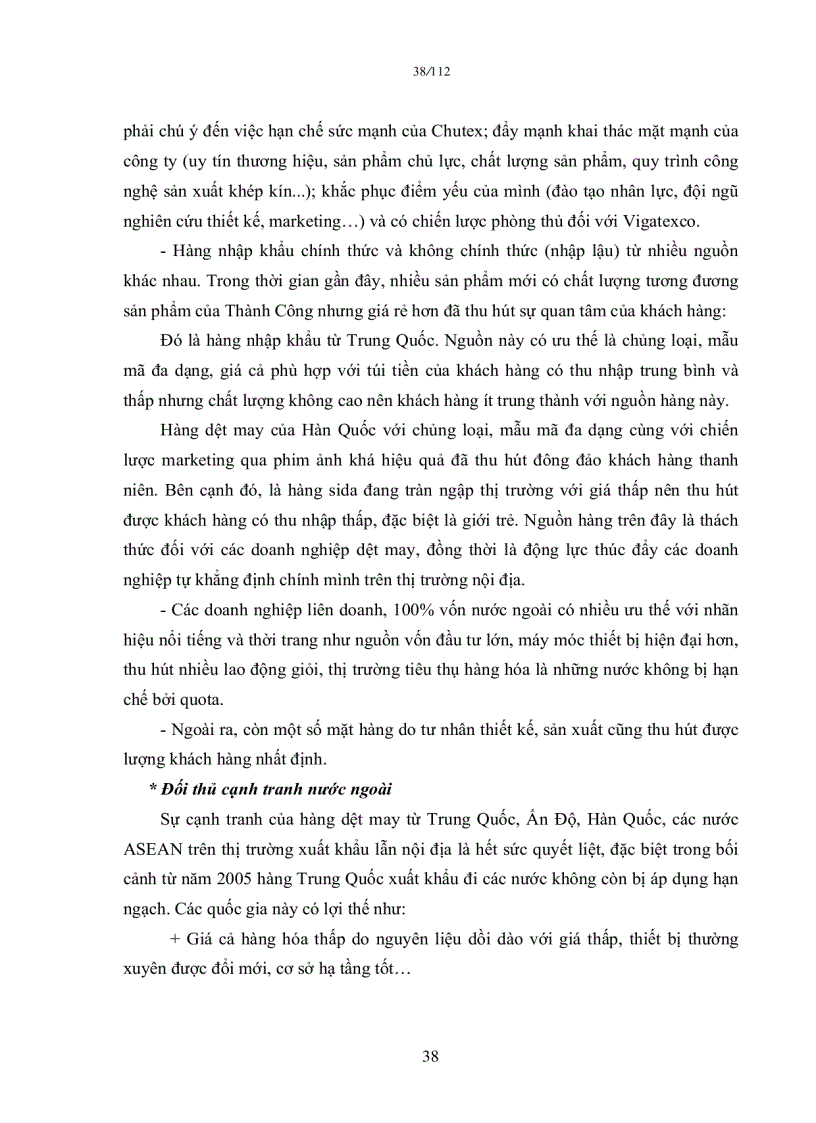 image for page Một số giải pháp nâng cao năng lực cạnh tranh của công ty cổ phần dệt may Thành Công đến năm 2015