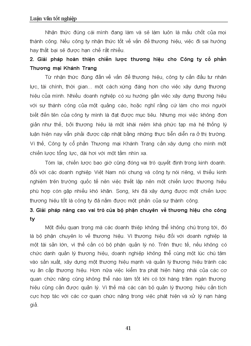 image for page Thực trạng và giải pháp để phát triển thương hiệu cho Công ty Cổ phần thương mại Khánh Trang