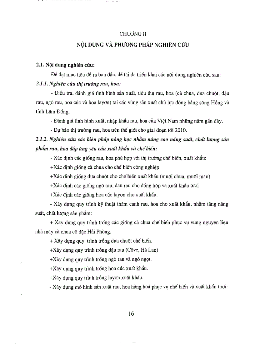 image for page Ứng dụng nghiên cứu các giải pháp khoa học công nghệ và thị trường để phục vụ chương trình xuất khẩu rau và hoa