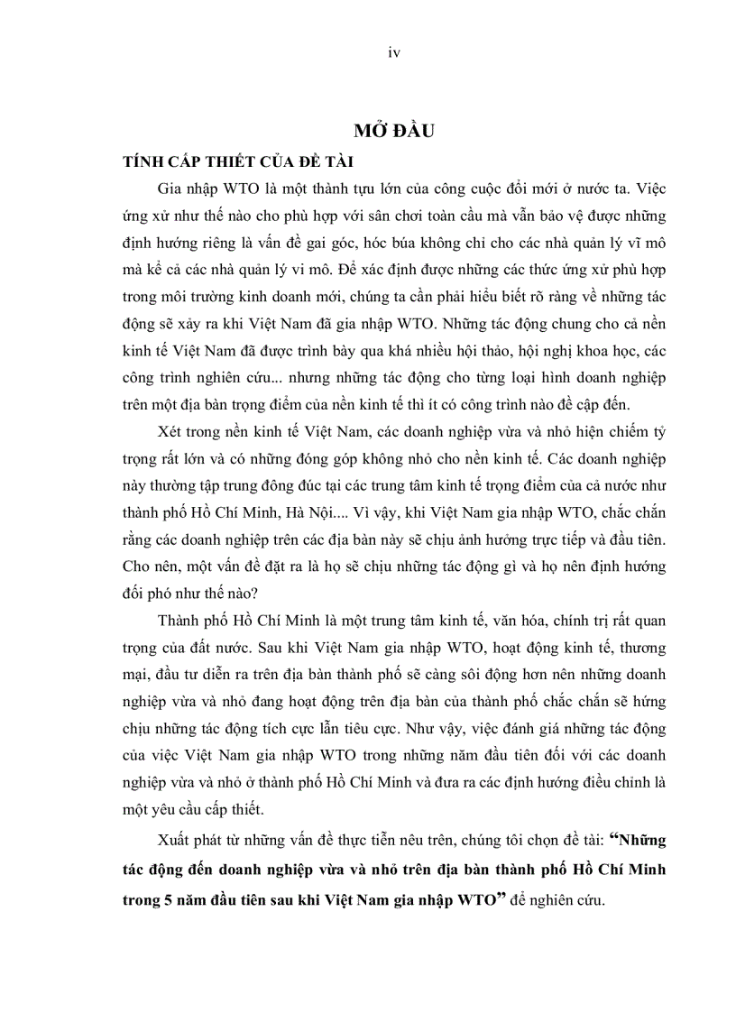 image for page Những tác động đến doanh nghiệp vừa và nhỏ trên địa bàn thành phố Hồ Chí Minh trong 5 năm đầu tiên sau khi Việt Nam gia nhập WTO