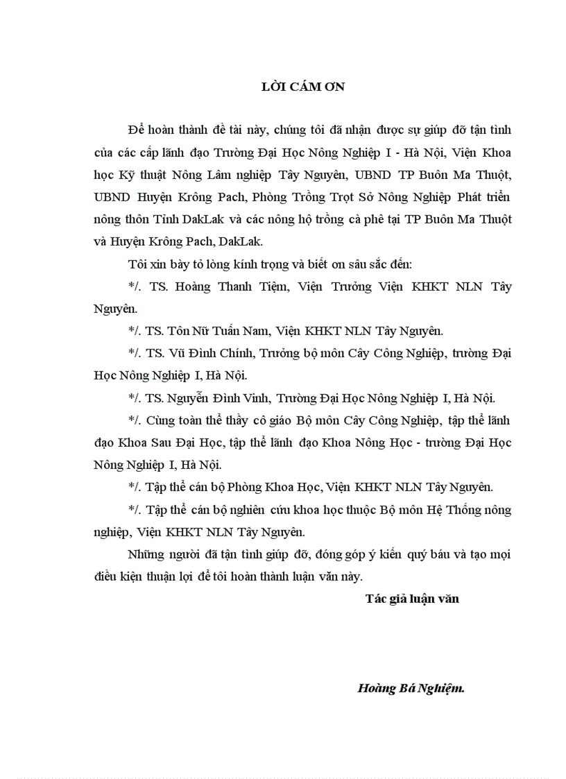 image for page Luận văn thạc sỹ Nghiên cứu ảnh hưởng của một số công thức bón phân đến sinh trưởng phát triển và năng suất cà phê vối trong điều kiện có che bóng và không che bóng tại DakLak