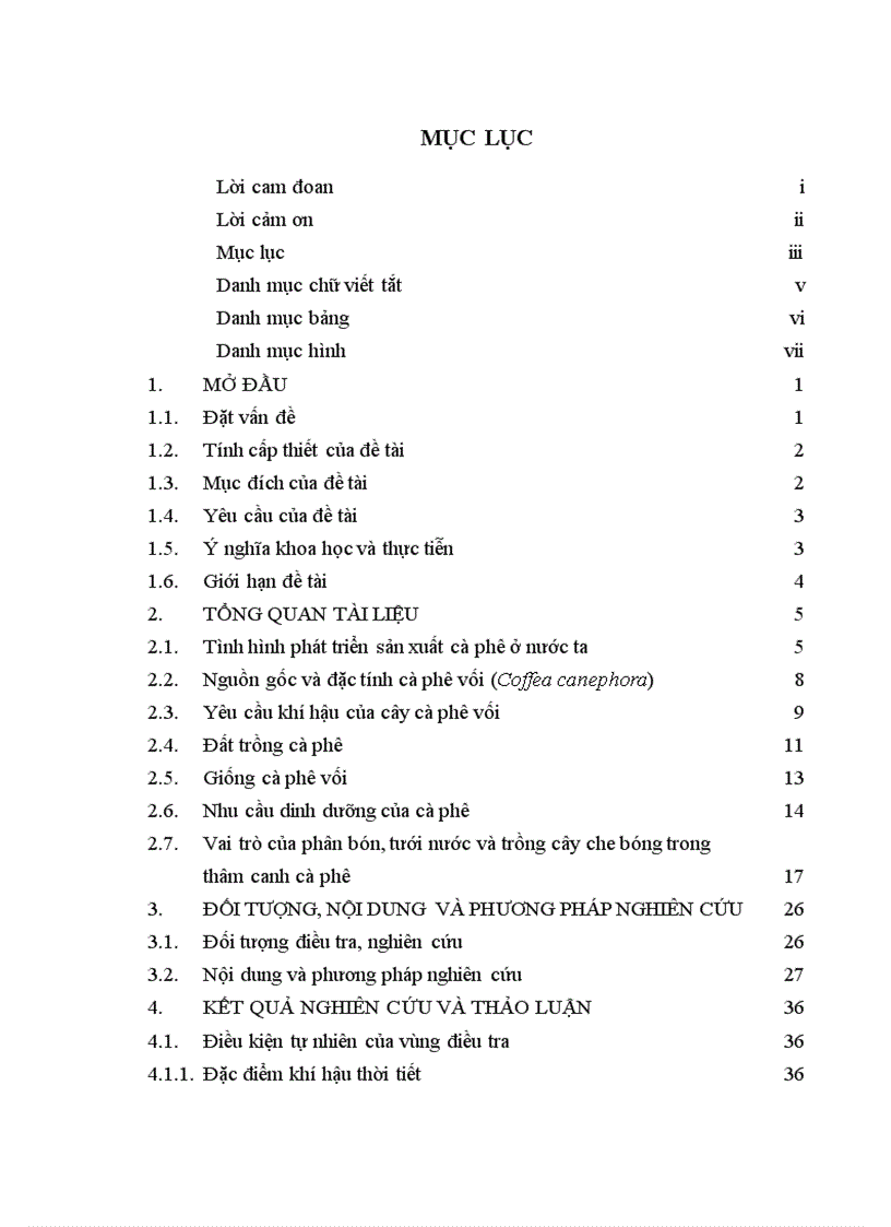 image for page Luận văn thạc sỹ Nghiên cứu ảnh hưởng của một số công thức bón phân đến sinh trưởng phát triển và năng suất cà phê vối trong điều kiện có che bóng và không che bóng tại DakLak