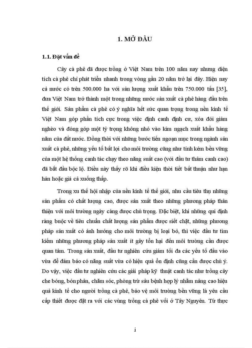 image for page Luận văn thạc sỹ Nghiên cứu ảnh hưởng của một số công thức bón phân đến sinh trưởng phát triển và năng suất cà phê vối trong điều kiện có che bóng và không che bóng tại DakLak