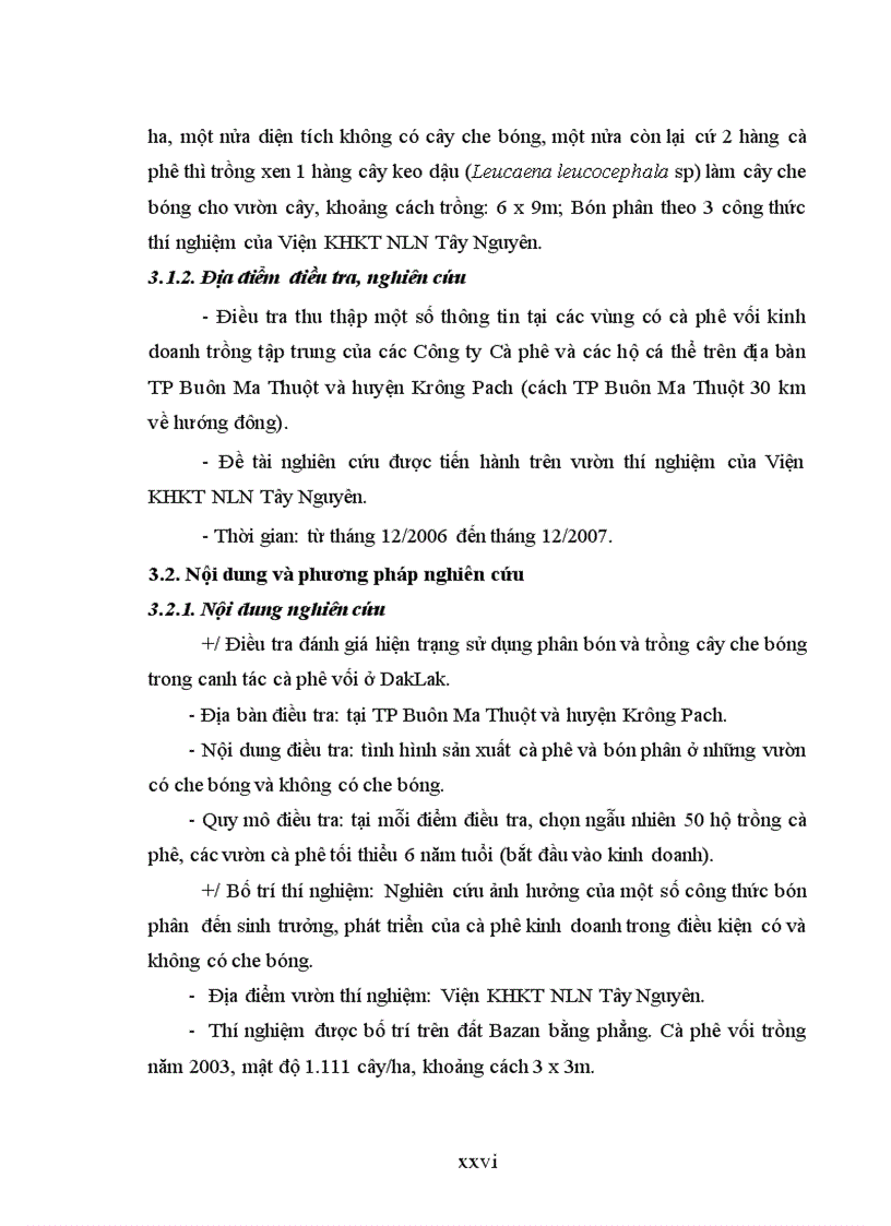 image for page Luận văn thạc sỹ Nghiên cứu ảnh hưởng của một số công thức bón phân đến sinh trưởng phát triển và năng suất cà phê vối trong điều kiện có che bóng và không che bóng tại DakLak