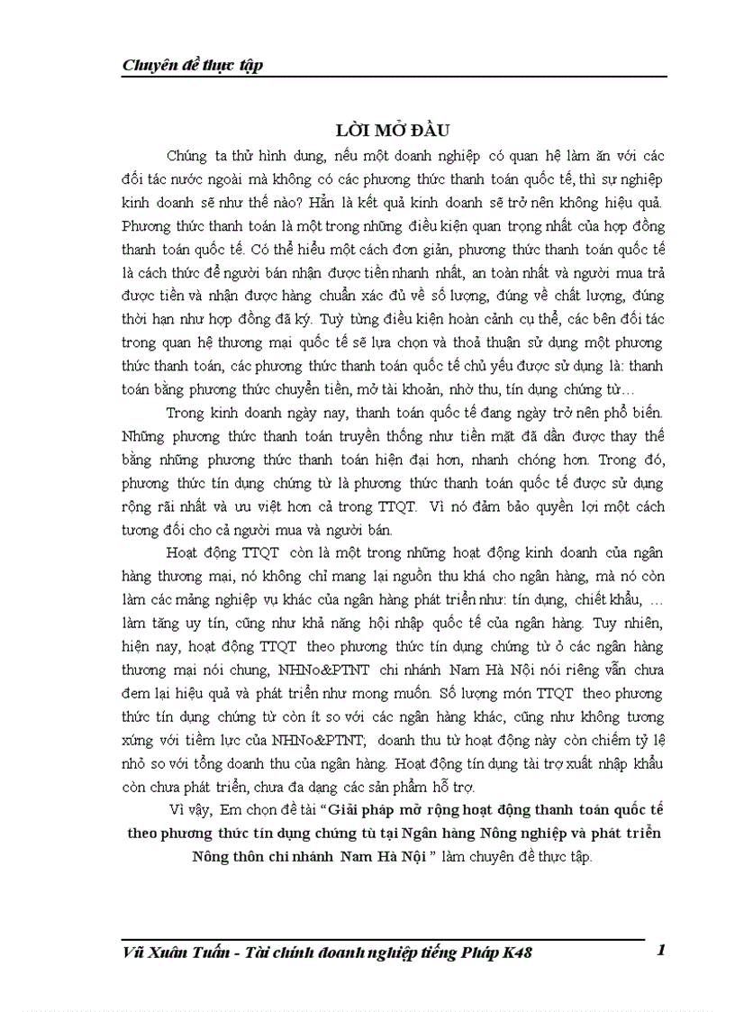 image for page Giải pháp mở rộng hoạt động thanh toán quốc tế theo phương thức tín dụng chứng tù tại NHNN PTNT chi nhánh Nam Hà Nội