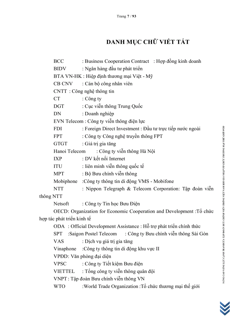 image for page Nâng cao năng lực cạnh tranh của Tập đoàn Bưu Chính Viễn Thông Việt Nam VNPT khi gia nhập WTO