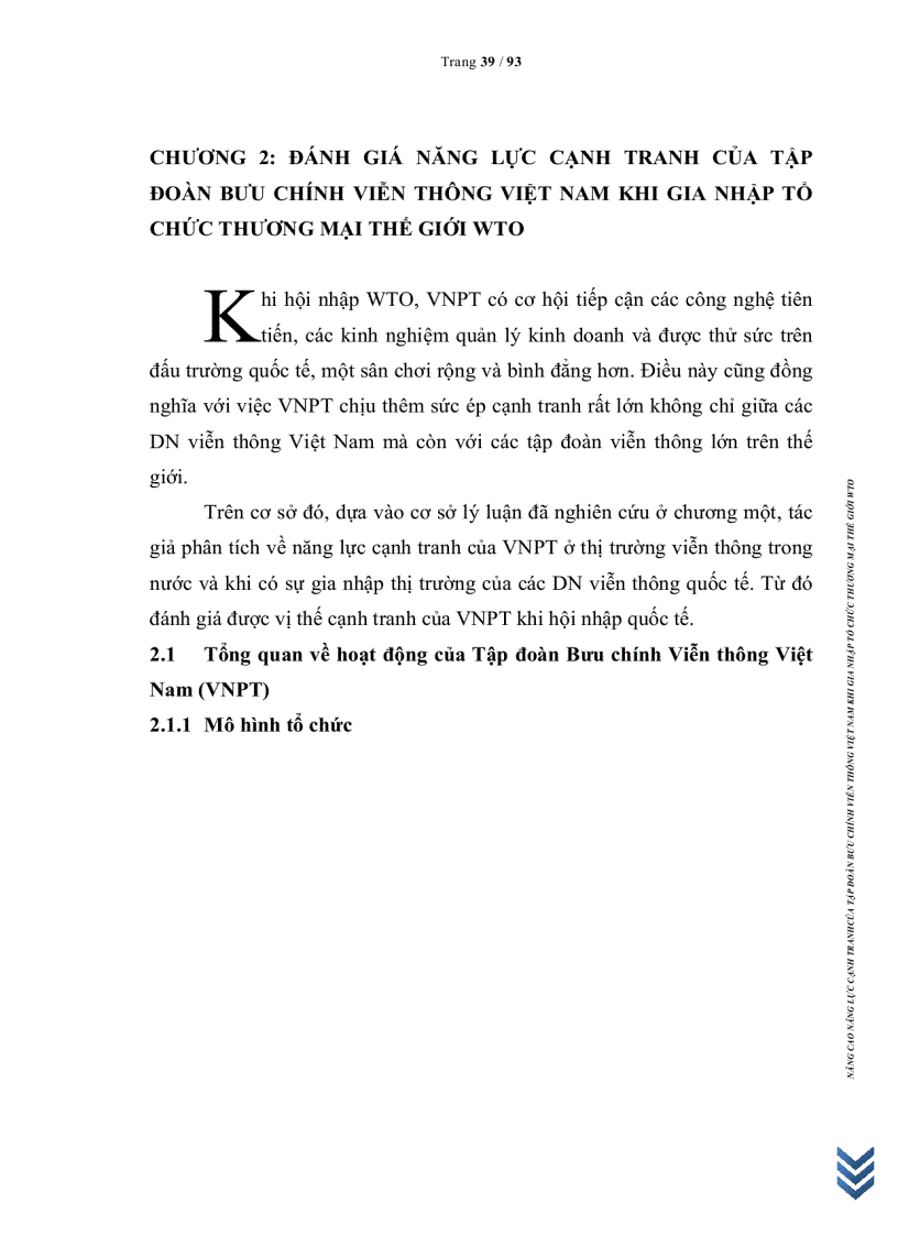 image for page Nâng cao năng lực cạnh tranh của Tập đoàn Bưu Chính Viễn Thông Việt Nam VNPT khi gia nhập WTO