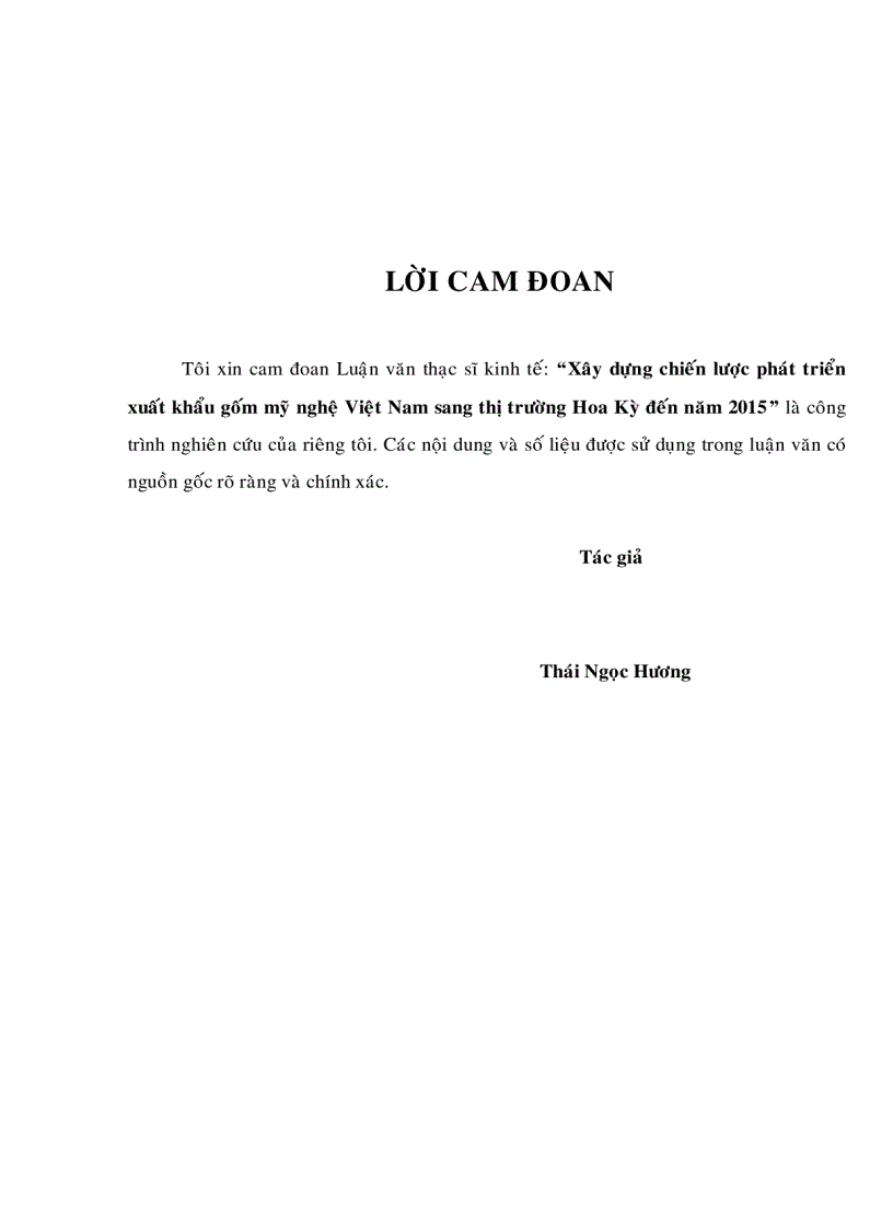 image for page Xây dựng chiến lược phát triển xuất khẩu gốm mỹ nghệ Việt Nam sang thị trường Hoa Kỳ đến năm 2015