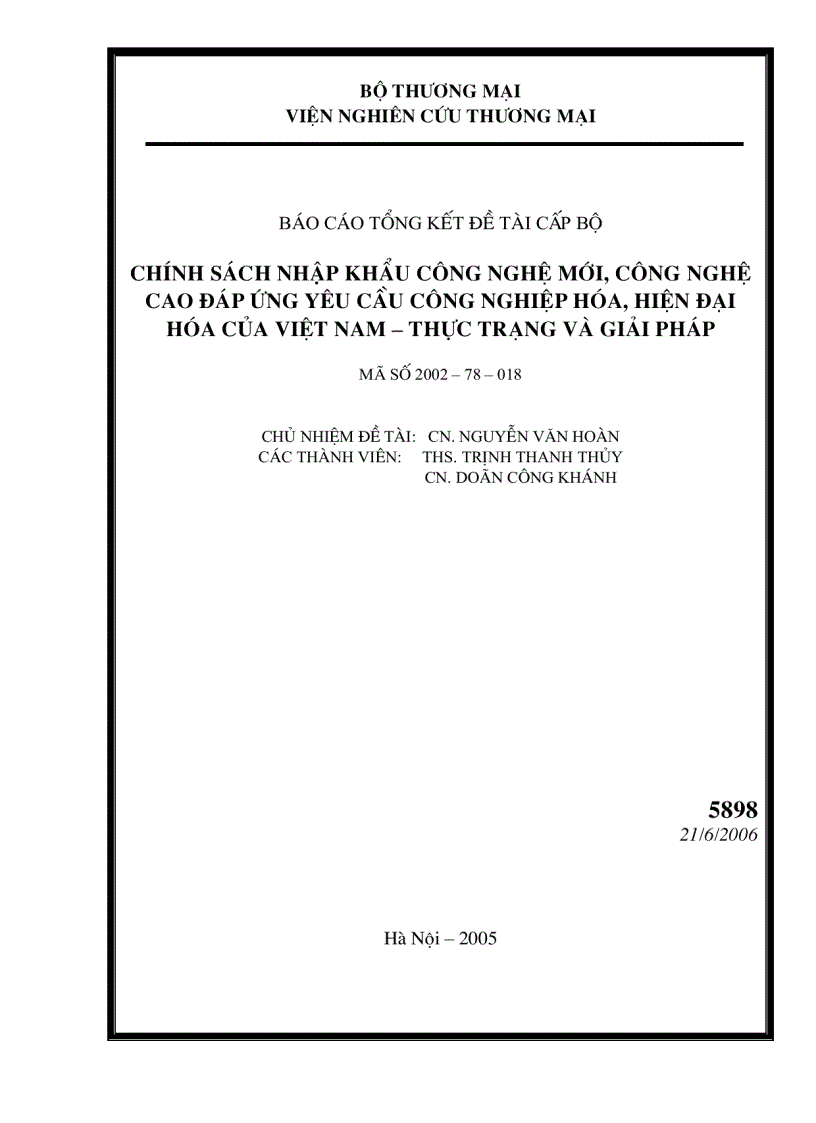 image for page Chính sách nhập khẩu công nghệ mới công nghệ cao đáp ứng yêu cầu công nghiệp hóa hiện đại hóa của việt nam thực trạng và giải pháp