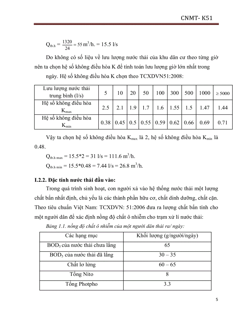 image for page Tính toán thiết kế trạm xử lý nước thải sinh hoạt tập trung cho khu đô thị có 10 000 dân