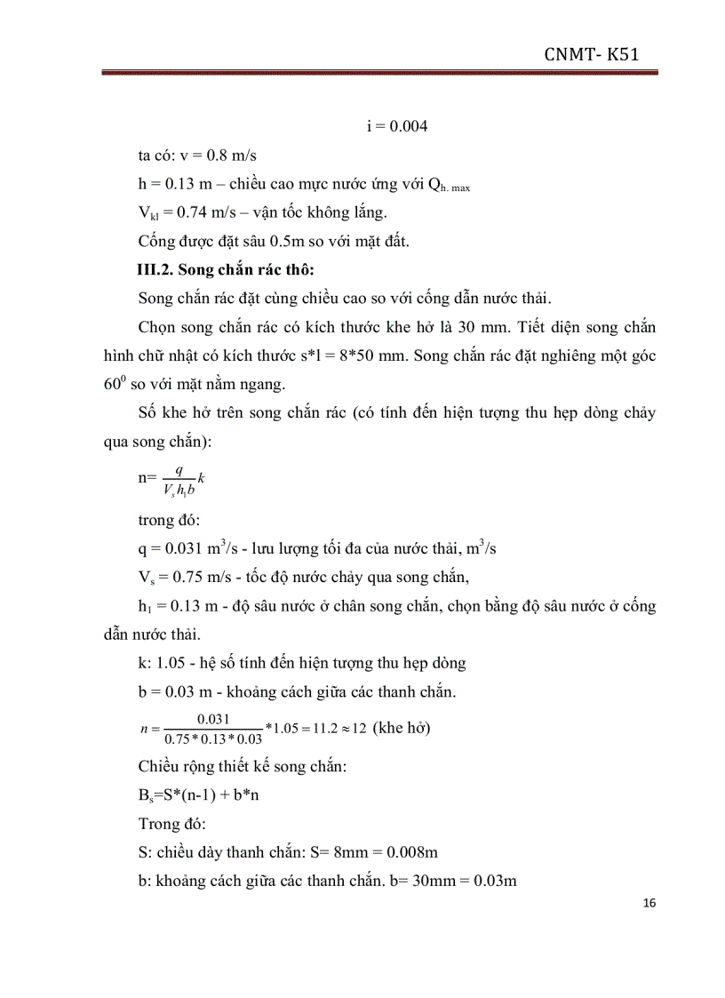 image for page Tính toán thiết kế trạm xử lý nước thải sinh hoạt tập trung cho khu đô thị có 10 000 dân
