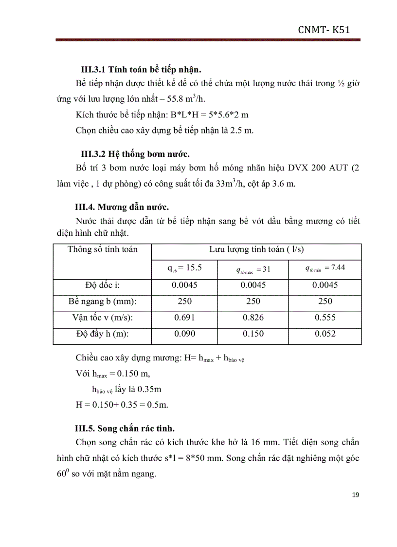 image for page Tính toán thiết kế trạm xử lý nước thải sinh hoạt tập trung cho khu đô thị có 10 000 dân