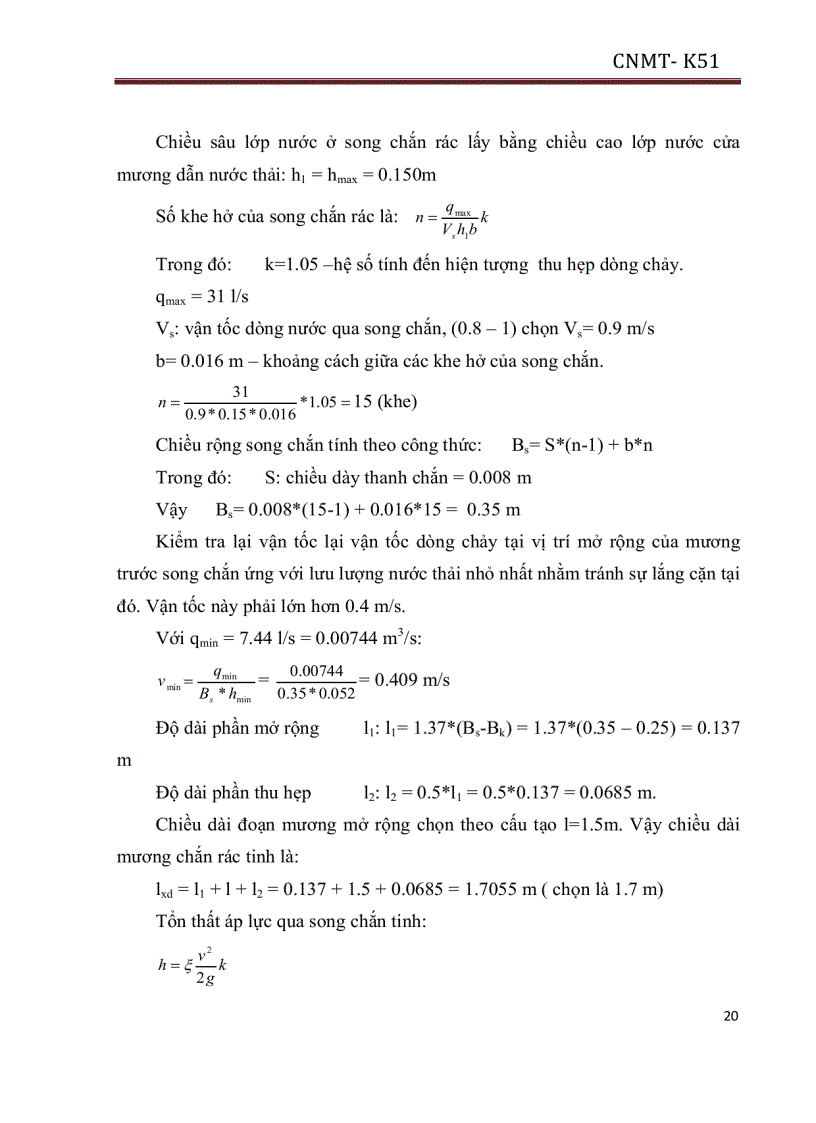 image for page Tính toán thiết kế trạm xử lý nước thải sinh hoạt tập trung cho khu đô thị có 10 000 dân