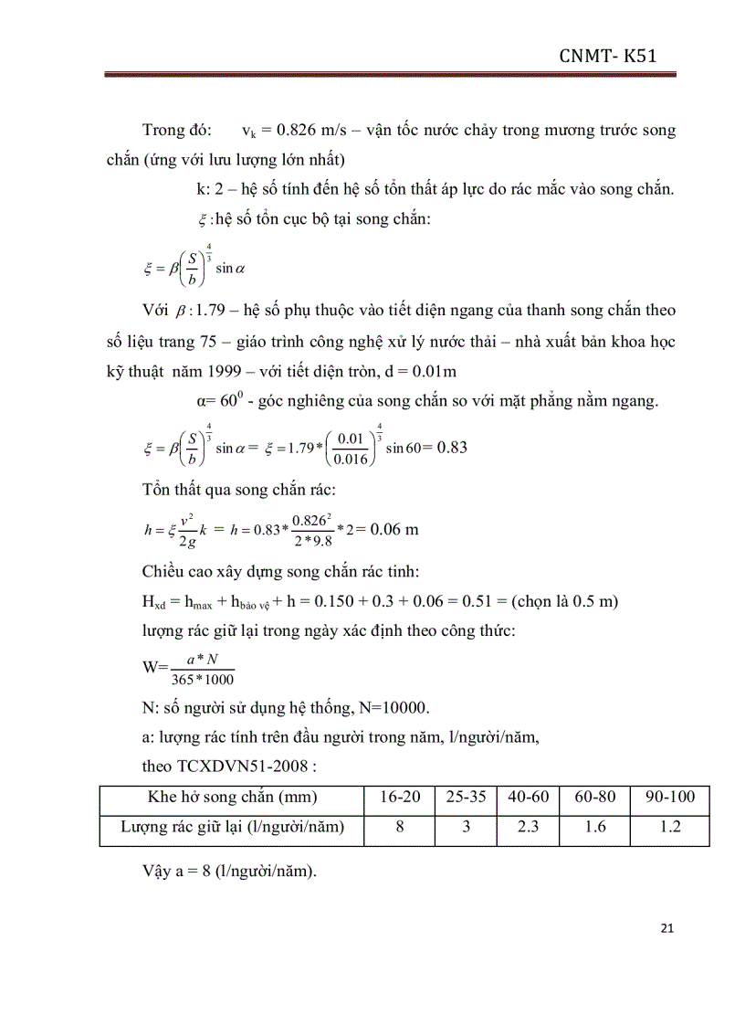 image for page Tính toán thiết kế trạm xử lý nước thải sinh hoạt tập trung cho khu đô thị có 10 000 dân